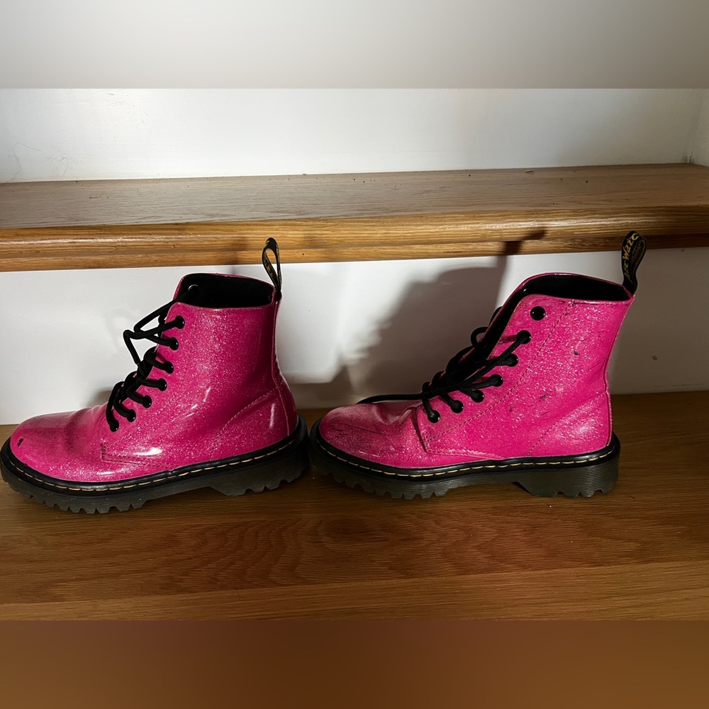 Dr. Martens Hot Pink with Glitter Luana Boots these are a unicorn size 6